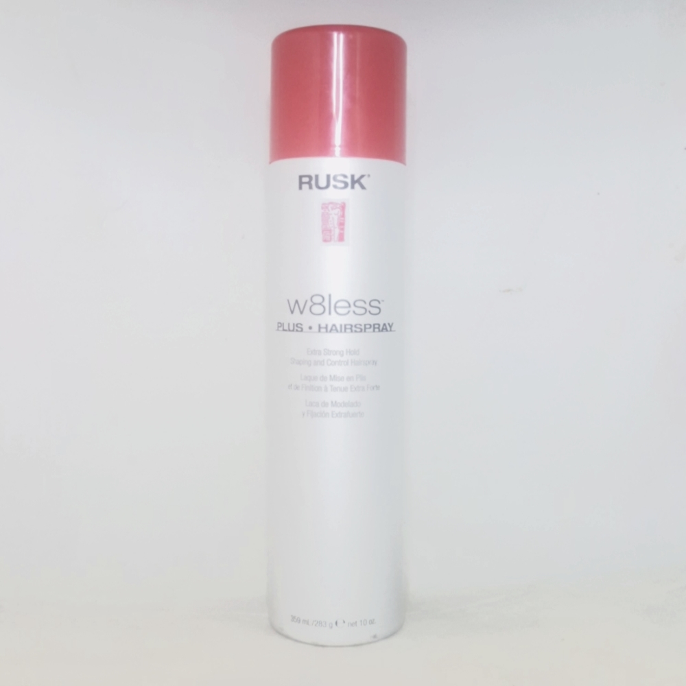 Rusk w8less plus • hairspray extra stronghold 10.oz